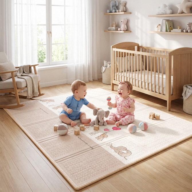 Sklopiva dvostrana podloga | Baby Zoo + Slončić i Zeka
