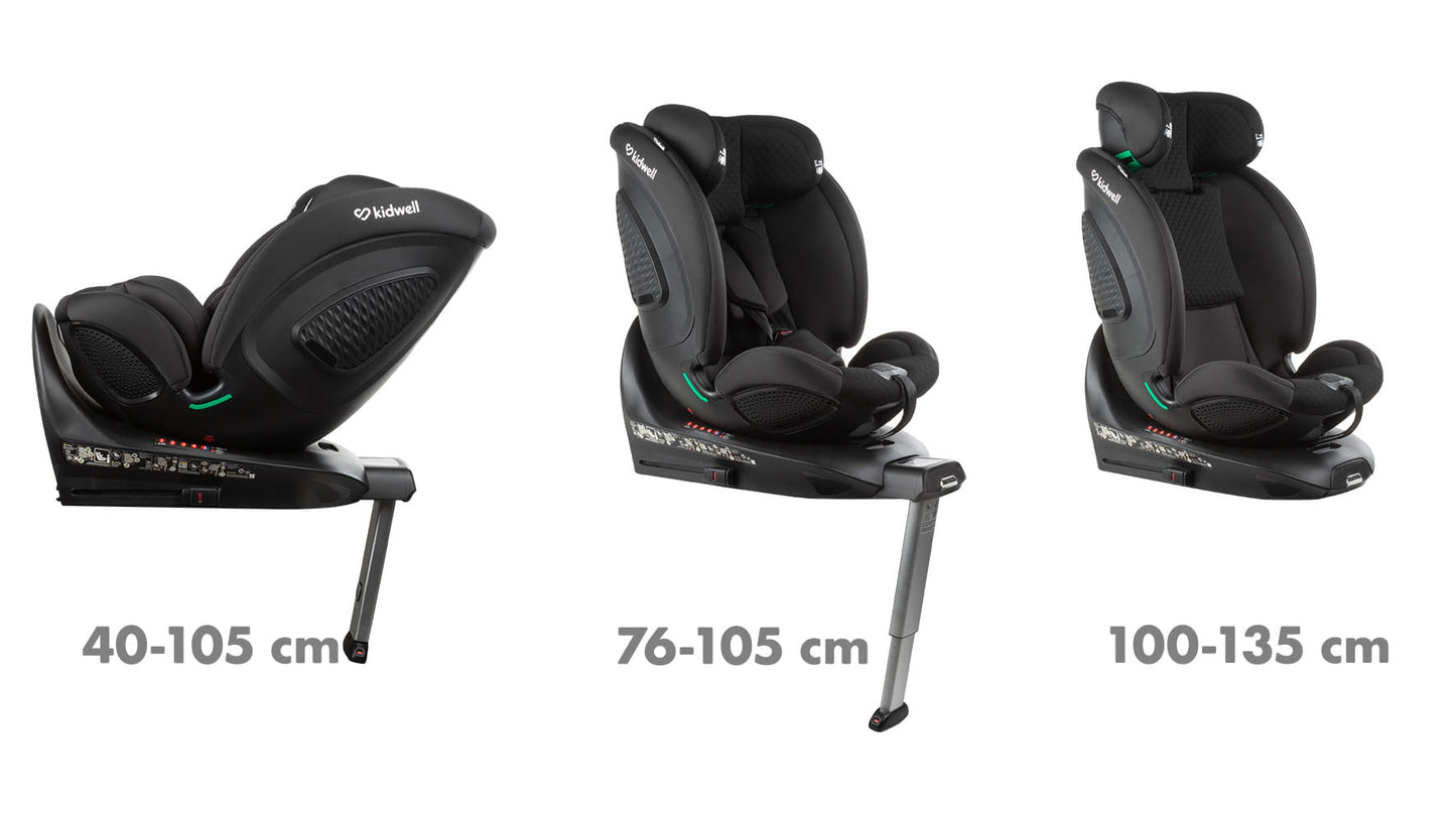 Kidwell GoCar i-Size auto sedište Crno