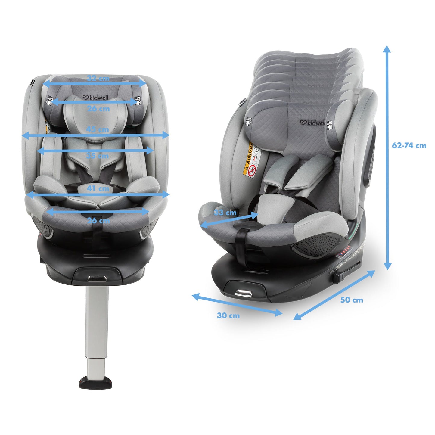 Kidwell GoCar i-Size auto sedište Sivo