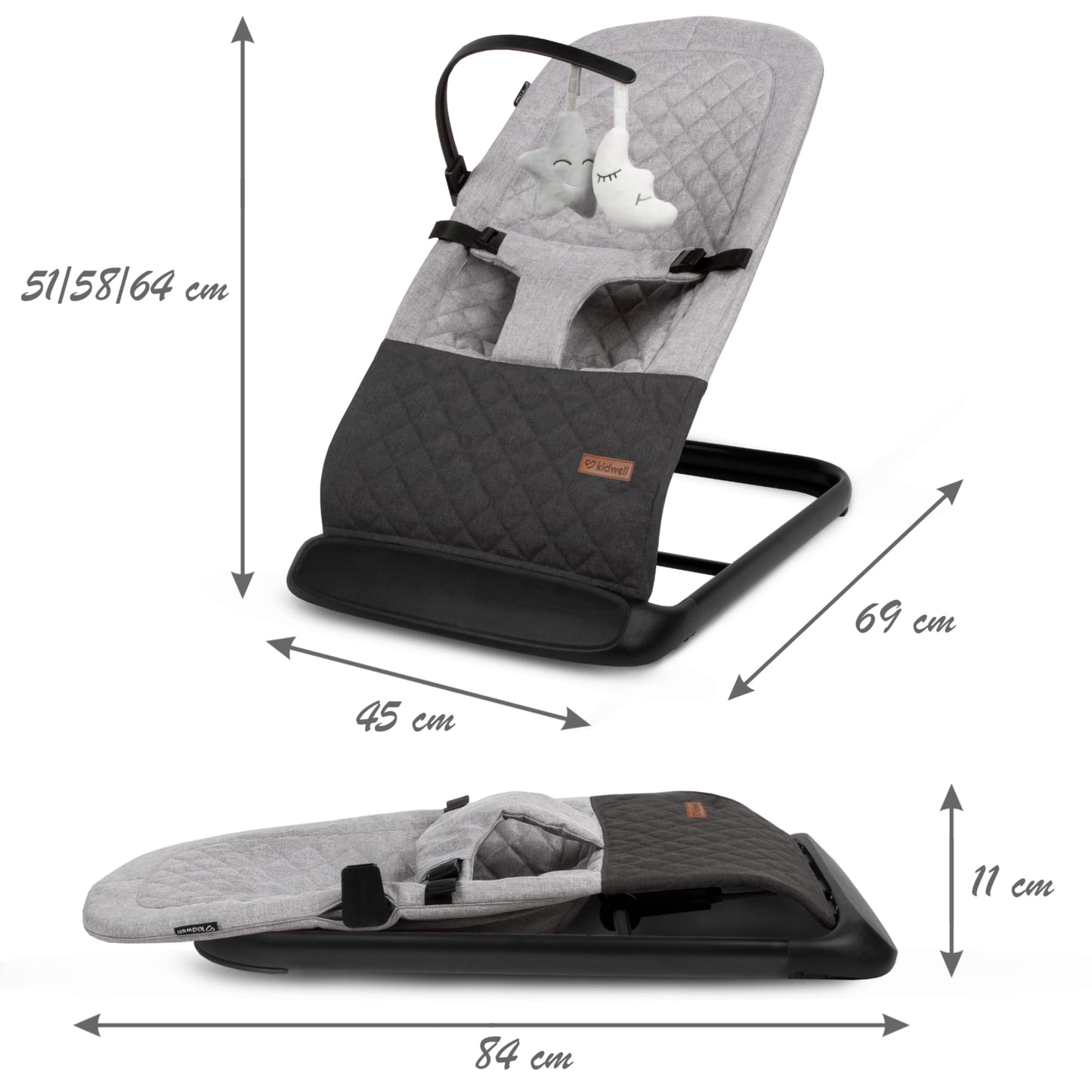 KIDWELL - Laro | Siva / Crni okvir