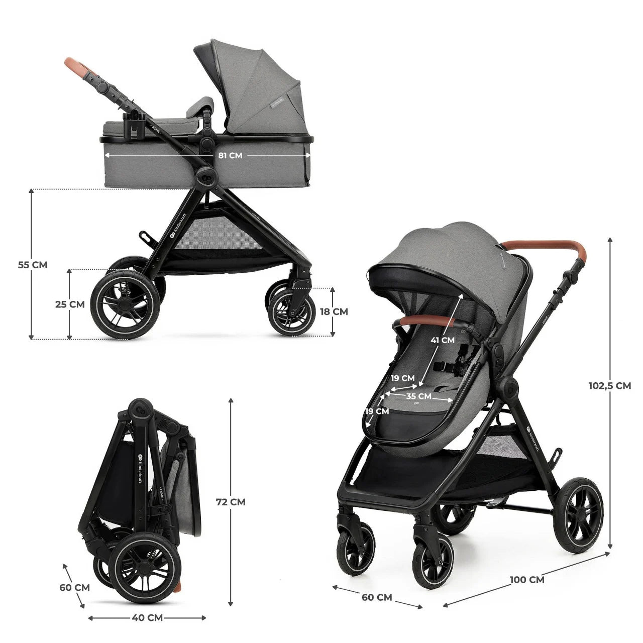 KINDERKRAFT - 3u1 | Esme Pro Gray