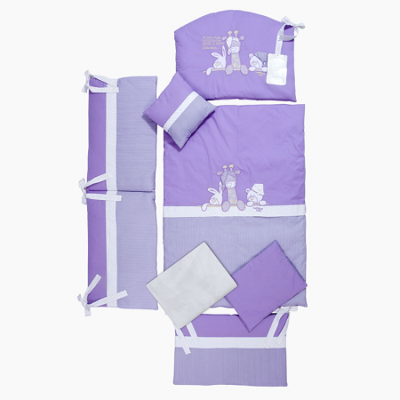TRI DRUGARA - Posteljina za krevetac | Lila