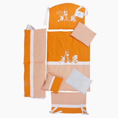 TRI DRUGARA - Posteljina za krevetac | Narandžasta