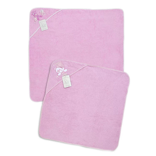 TRI DRUGARA - Peškir sa kapuljačom 100x100cm | Roze