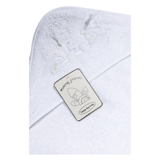 TRI DRUGARA - Peškir sa kapuljačom 100x100cm | Bela