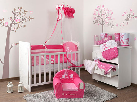 TRI DRUGARA - Posteljina za krevetac | Ciklama