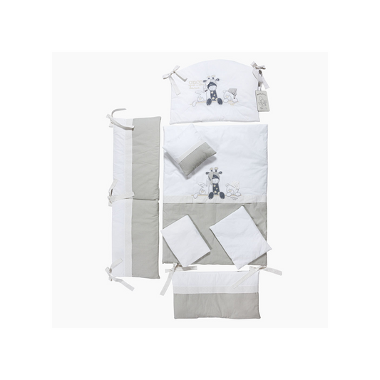 TRI DRUGARA - Posteljina za krevetac | Sivo bela