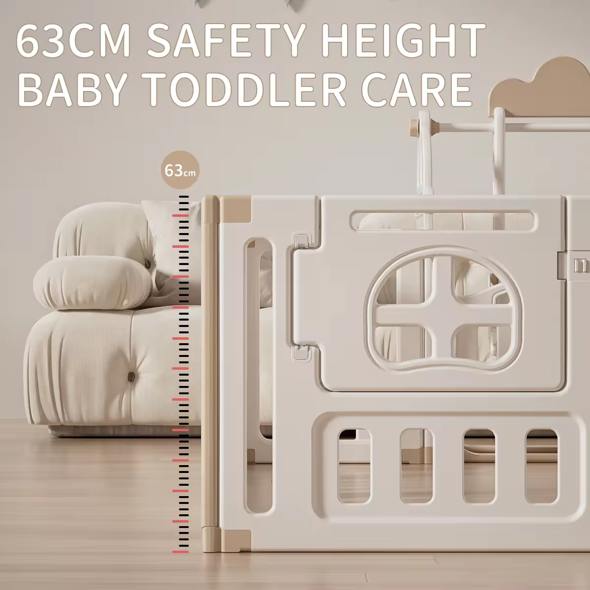 FEELKIDS - Ogradica Meda 150x180x63 cm (Nesklopiva)