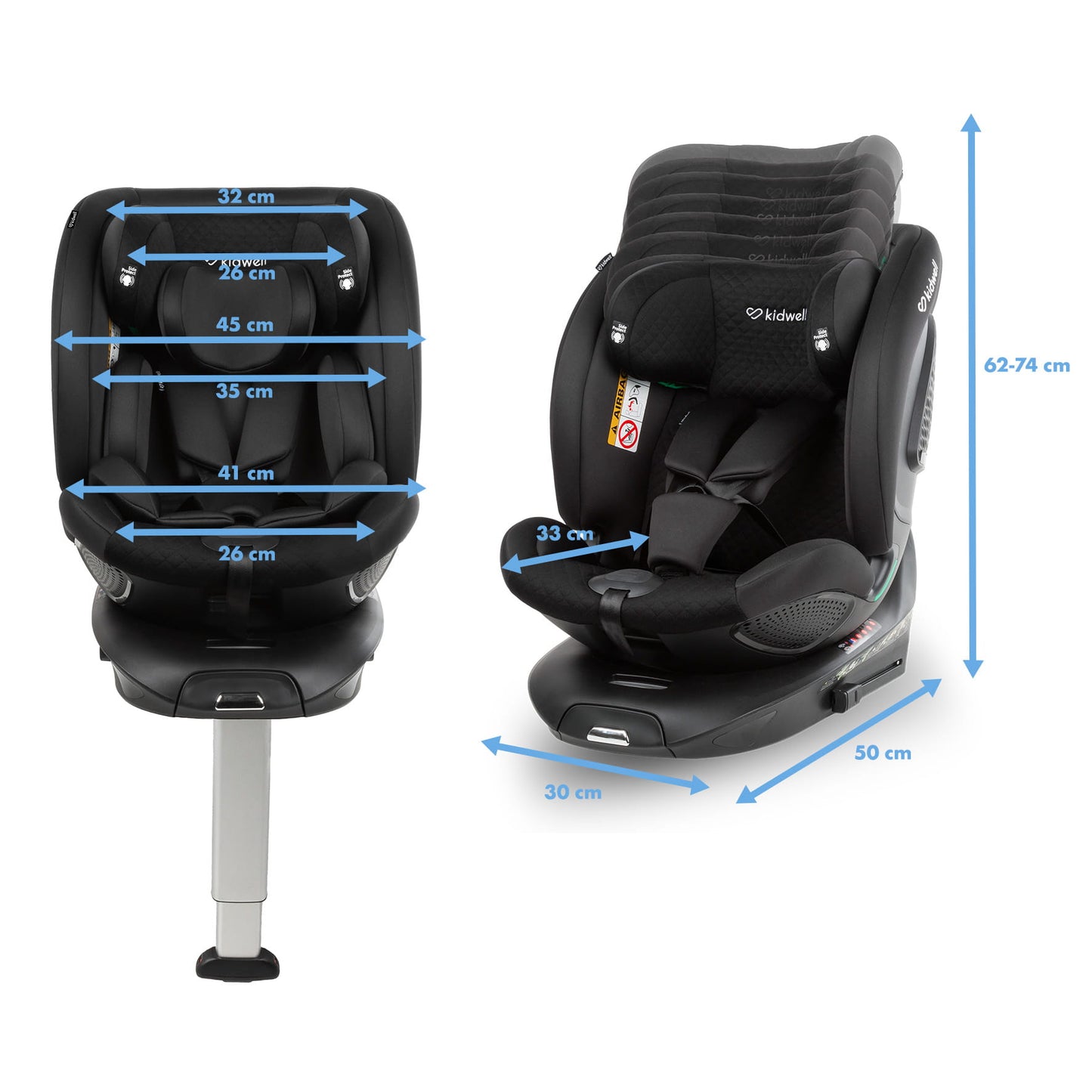 Kidwell GoCar i-Size auto sedište Crno