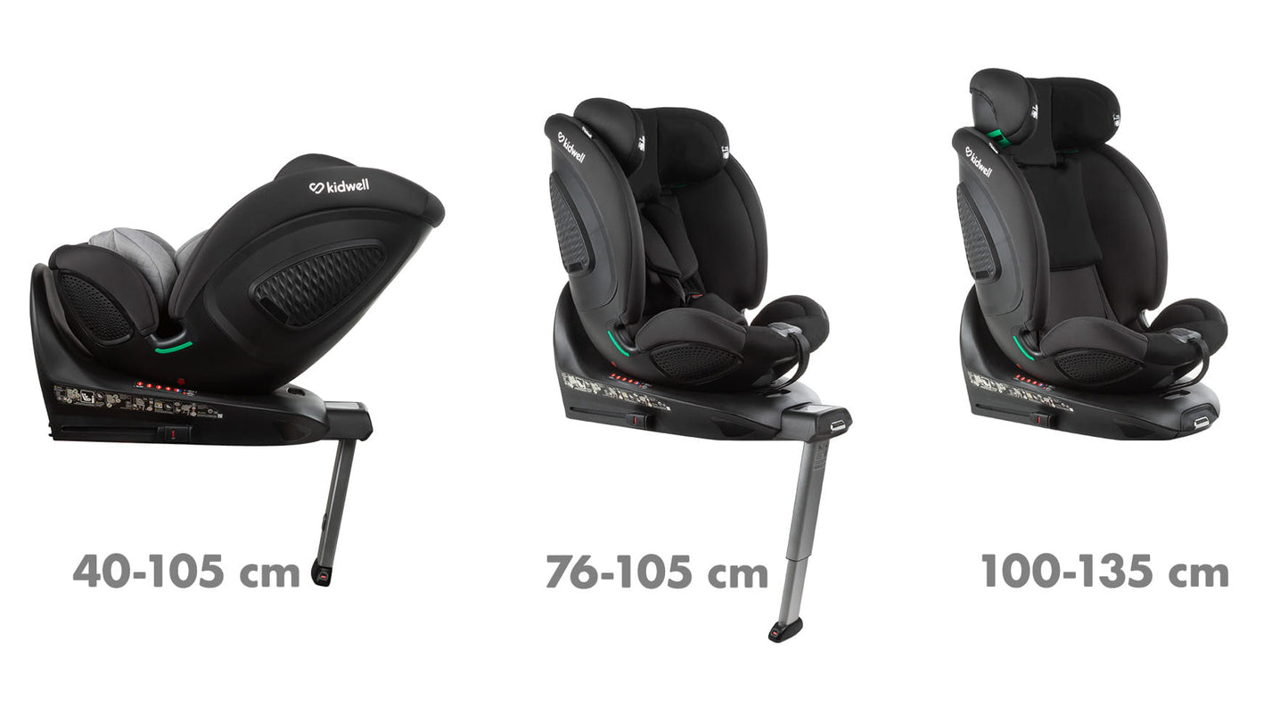 Kidwell GoCar i-Size auto sedište Crno/Sivo