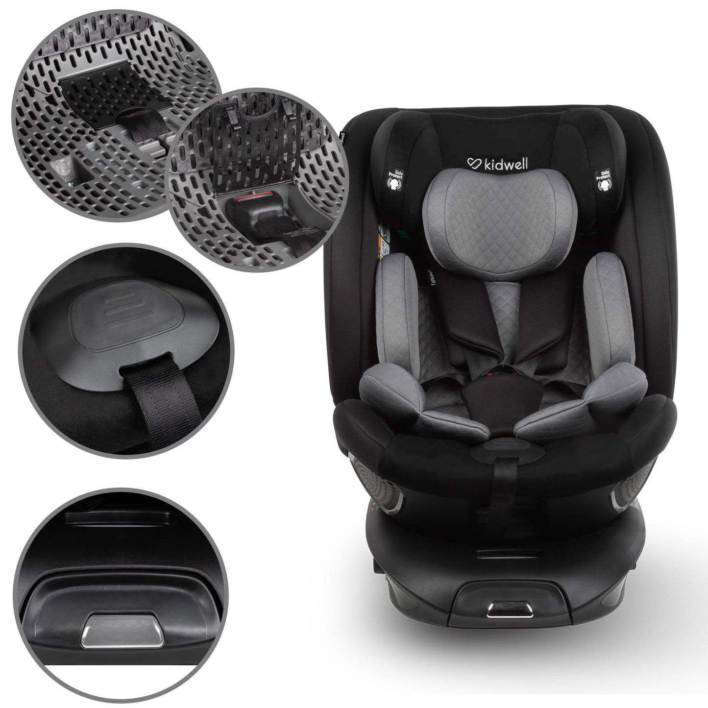 Kidwell GoCar i-Size auto sedište Crno/Sivo